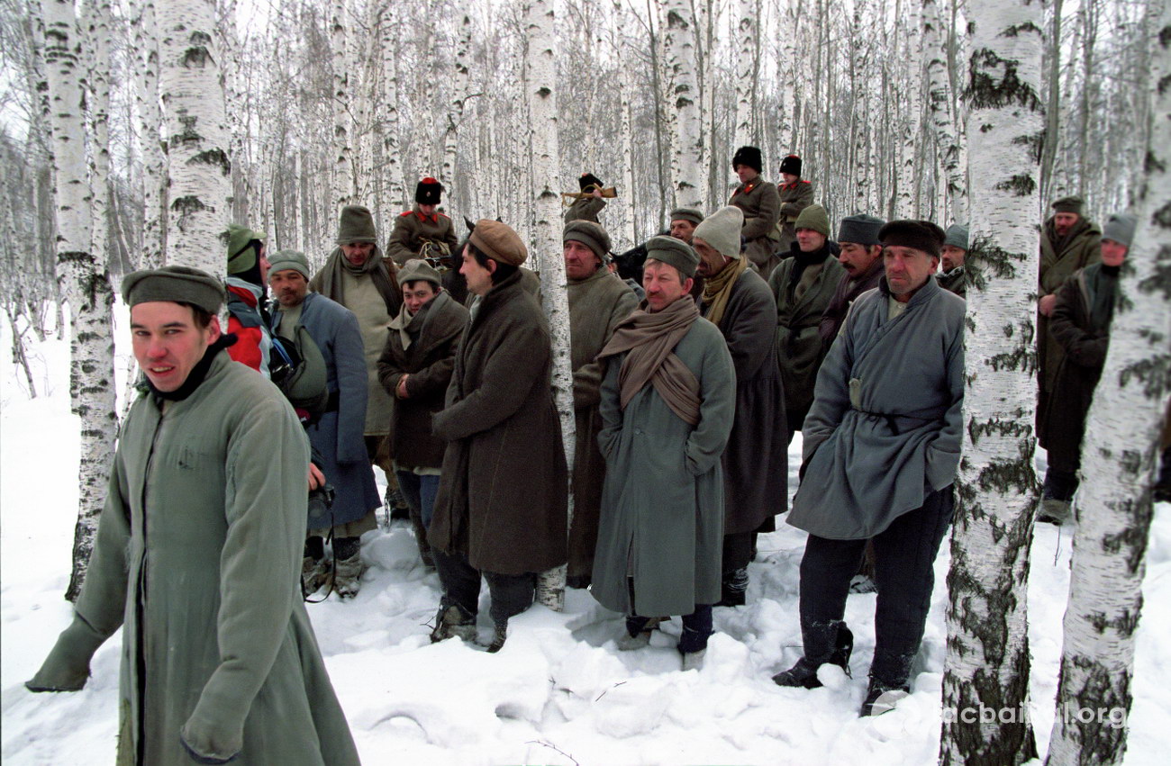 Les bagnards exilés en Sibérie. Tournage du filme Serko, 2005