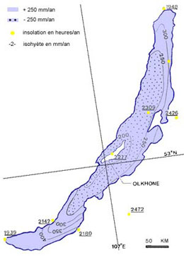 Schéma de l'insolation du lac Baikal
