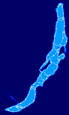 Carte des courants d'eau du Baïkal